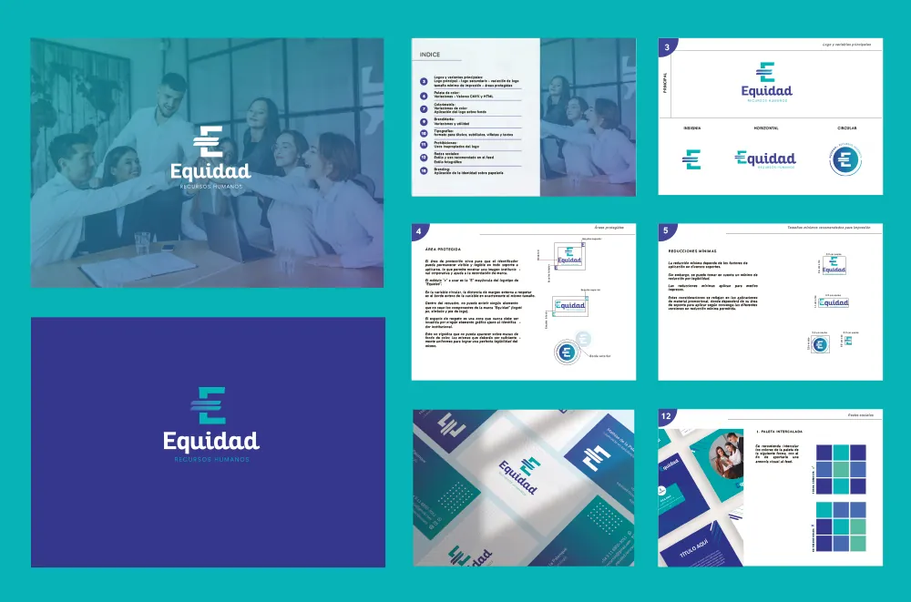 Identidad corporativa y manual de marca para Equidad