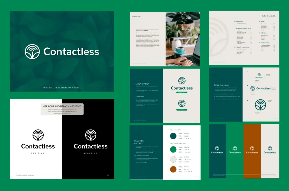 Identidad de marca y papelería corporativa para Contactless