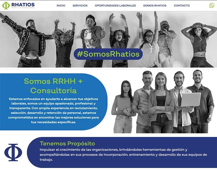 Diseño de sitio web para Rhatios, consultora de recursos humanos