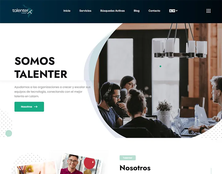 Diseño de página web para Talenter, consultora de talento IT